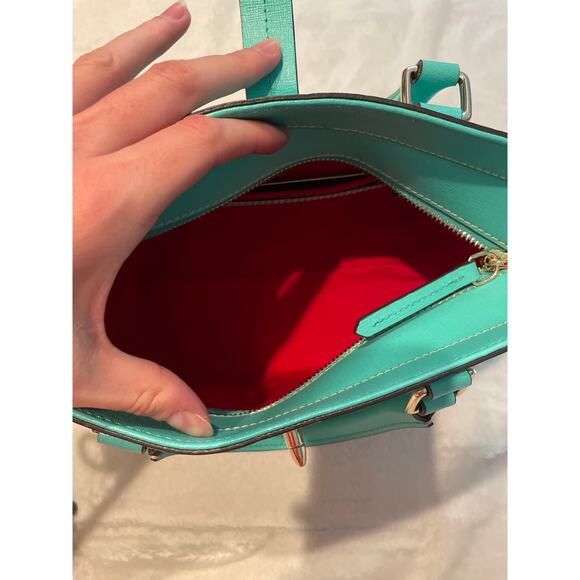 NEW DOONEY & BOURKE Saffiano Leather Top Handle Satchel Bag Top Handle Mint - Picture 14 of 16